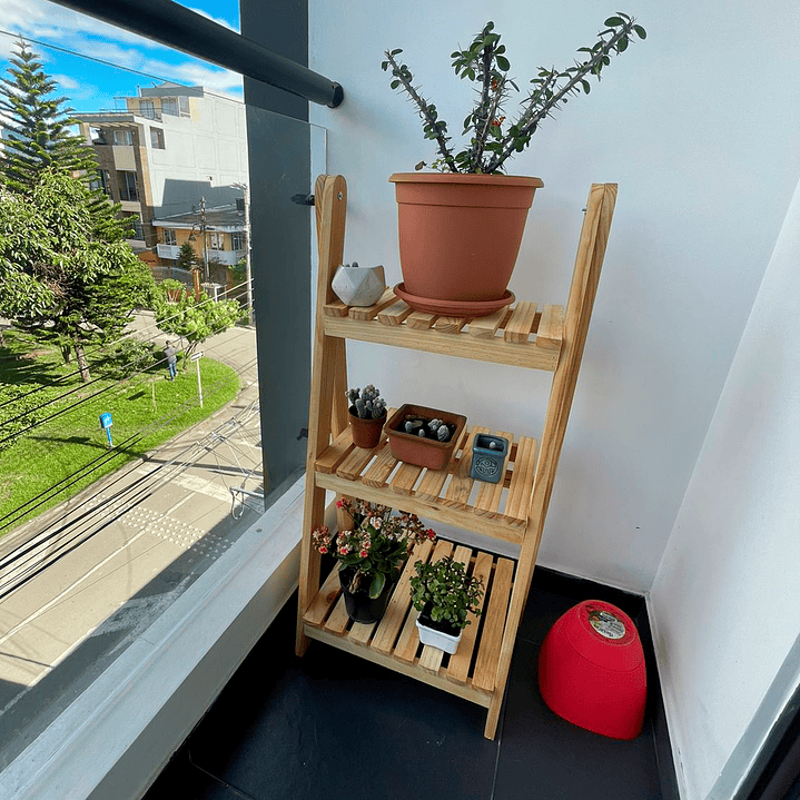 Mueble Jardín Jardinera Plegable En Madera Pino 100 X 46 Cm  2