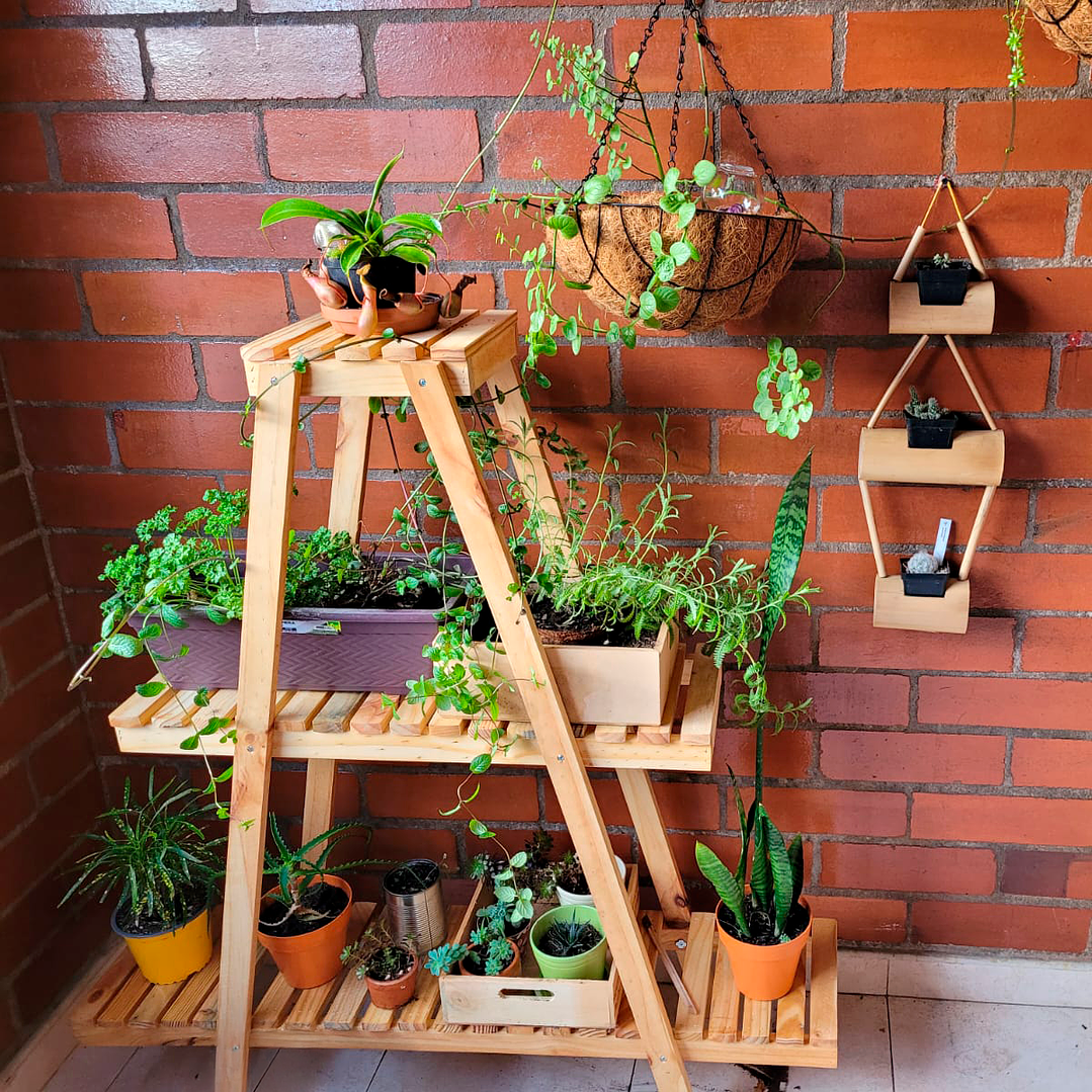 Jardinera Piramide En Pino Mueble Jardín En Pino 2