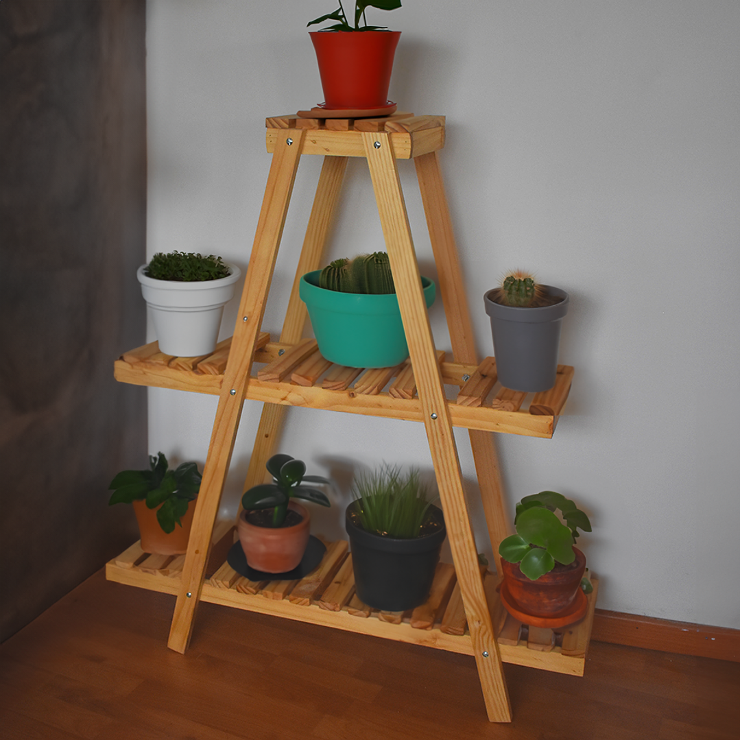 Jardinera Piramide En Pino Mueble Jardín En Pino 3