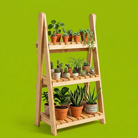 Mueble Jardín Jardinera Plegable En Madera Pino 100 X 67 Cm 