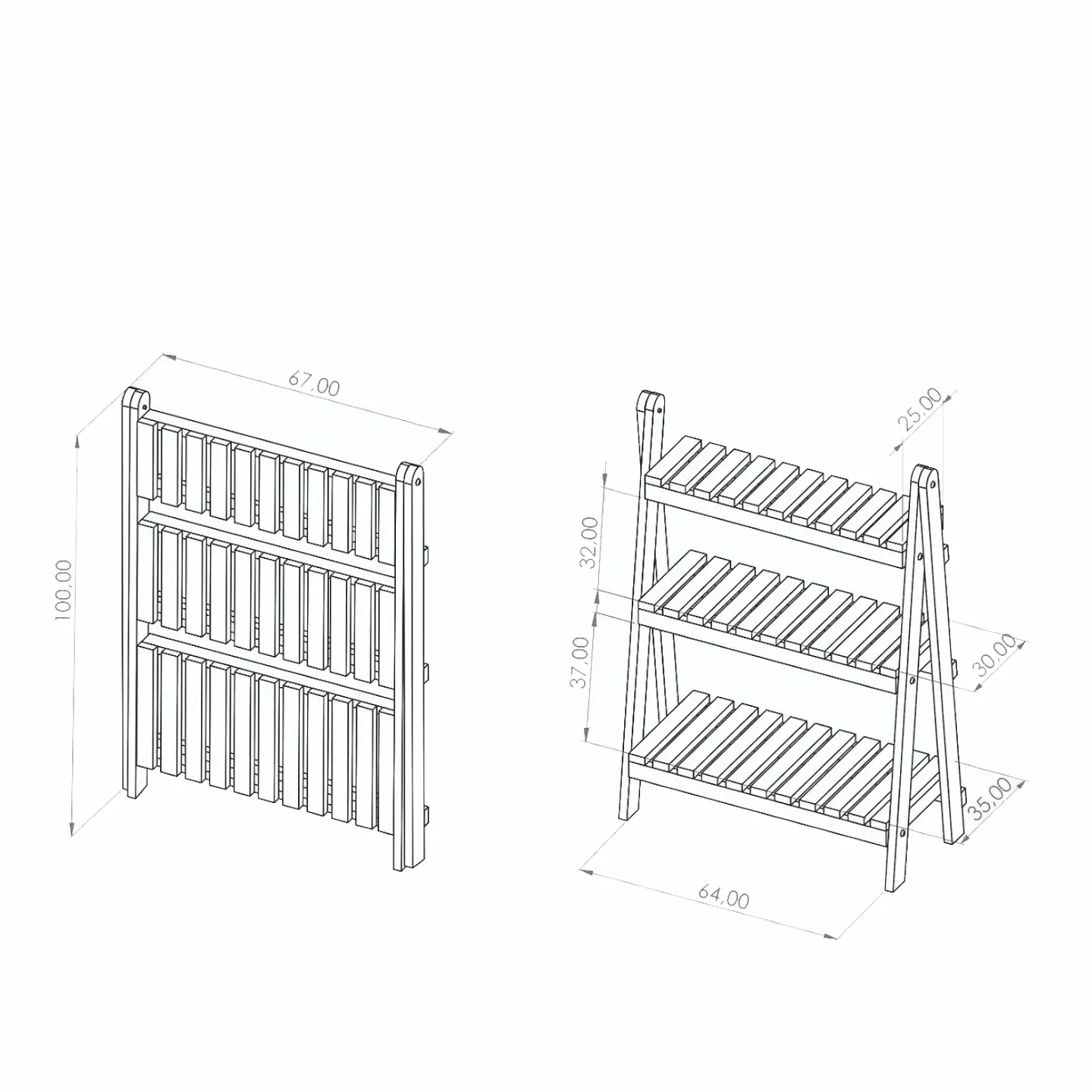 Mueble Jardín Jardinera Plegable En Madera Pino 100 X 67 Cm  5