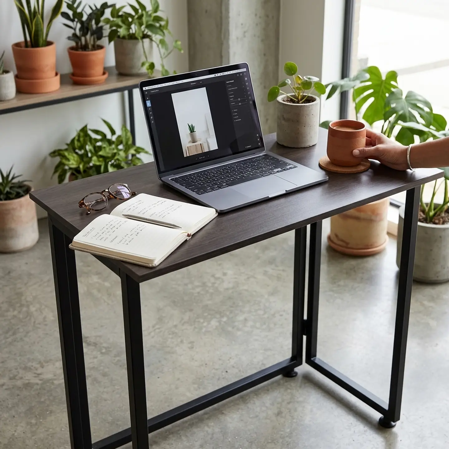 Escritorio plegable  Metálico - Madera 5