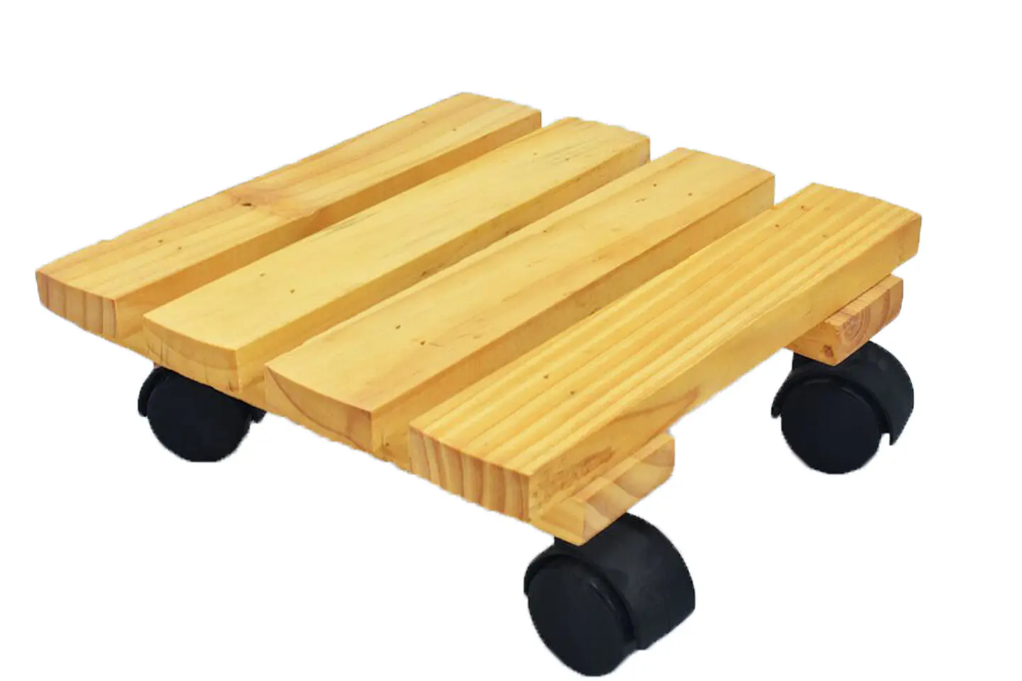Base En Pino Cuadrada 24cm Para Matera Con Ruedas 1