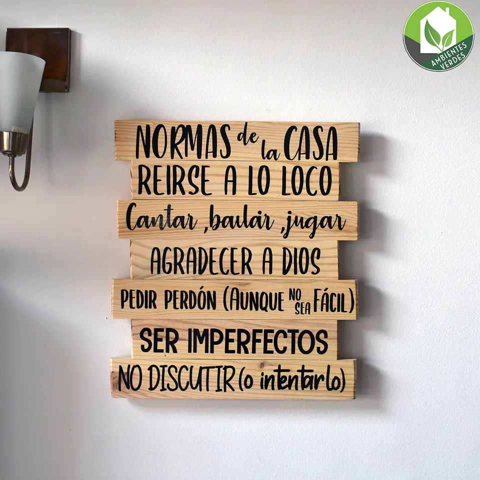 Letrero Pino 7 Normas De La Casa Decorativo 2