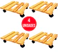 Combo 4 Bases En Pino Cuadrada 30cm Para Matera Con Ruedas - Miniatura 1