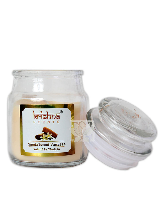  Vela Aromatica Frasco Krishna Sandalo Vainilla 75grs 