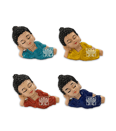 Set Figura Budha Acostado  Poliresina  1,5" JI21-66