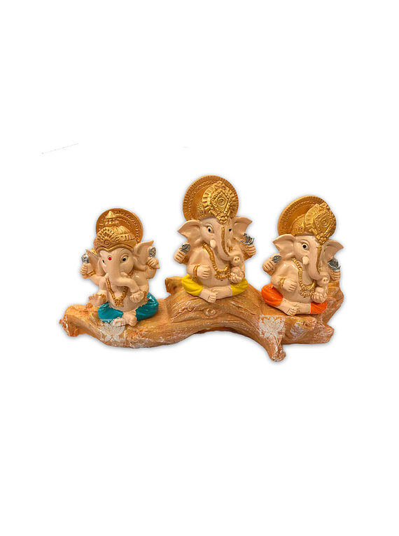 Set Figura Ganesh  Poliresina Pedestal   3,5