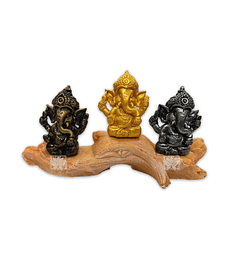 Set Figura Ganesh  Poliresina Pedestal   3,5" JI21-63