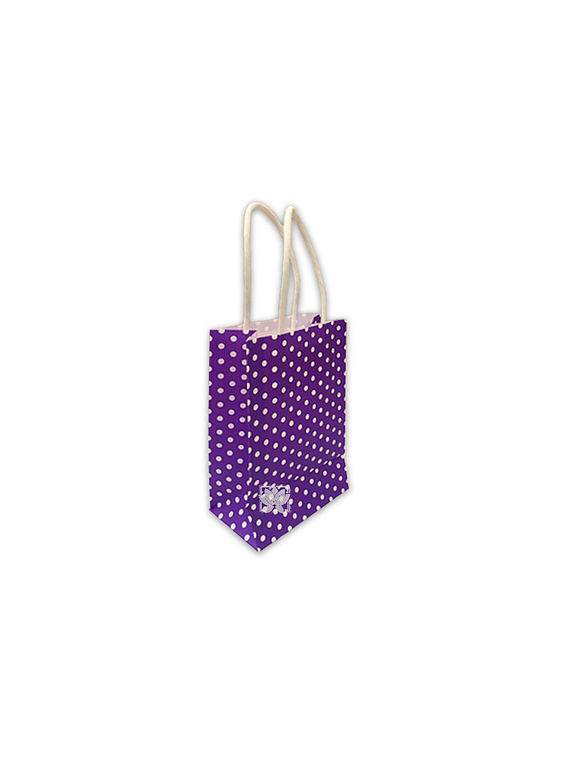 Bolsa Papel  Puntos (Regalo) Morado c/manilla 15X9  JI16-08E