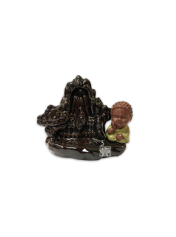 Cascada de Humo Buda niño en  la cascada  #1049
