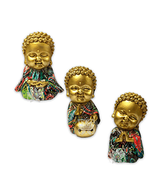 Set Figura Buda  Con Tambor B 3,5" JI21-167