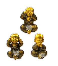 Set de Figura Buda Joven Ciego, Sordo y Mudo, 5" JI21-27