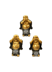 Figura Buda  Ciego, Sordo y Mudo, Poliresina 5" JI21-24