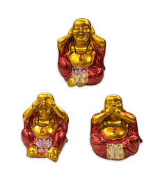 Figura Buda Sonriente Dorado  4" JI21-28