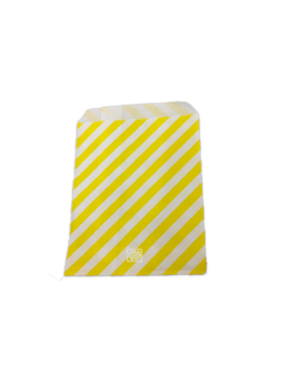 Bolsa Papel Rayas Amarillo (Cambucho) 18X13 JI15-006