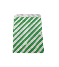 Bolsa Papel Rayas Verdes O.(Cambucho) 18X13 JI15-006
