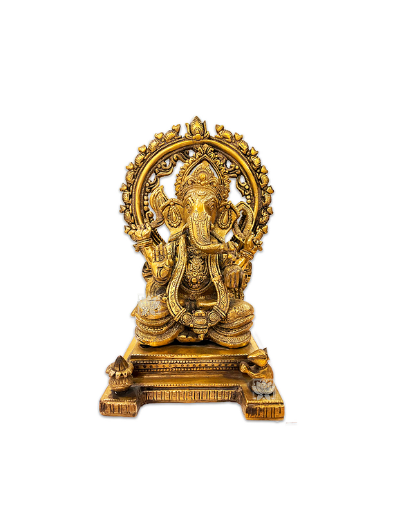 Ganesh con Base en Bronce 12