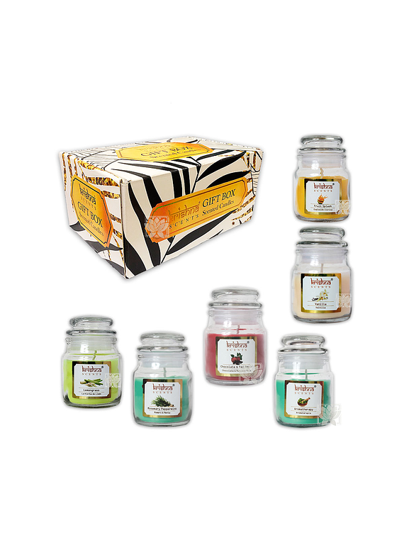 Set Vela Aromatica Frasco Krishna Surtido 