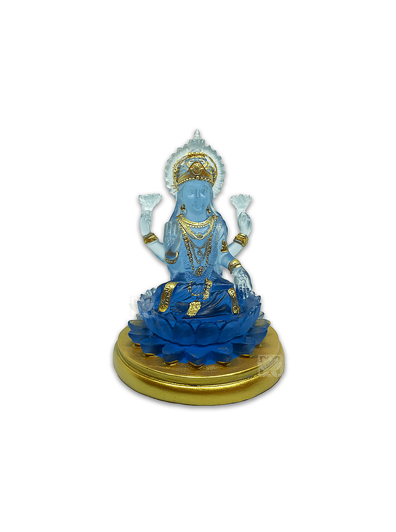 Diosa Lakshmi Pequeña  Azul Transparente 4