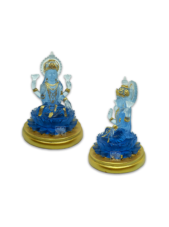 Diosa Lakshmi Pequeña  Azul Transparente 4