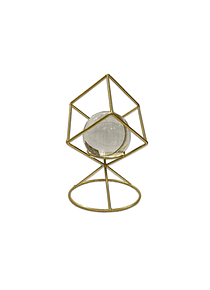 Figura Metal Cubo con Esfera y  Base JI23-278