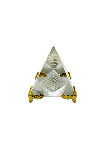 Pirámide de Cristal Dorada Chica 6x5cm JI23-247