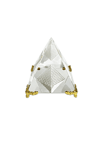 Pirámide de Cristal Dorada Grande 9x8cm JI23-248