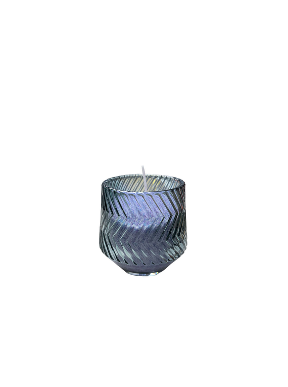 Portavela Vidrio Azul