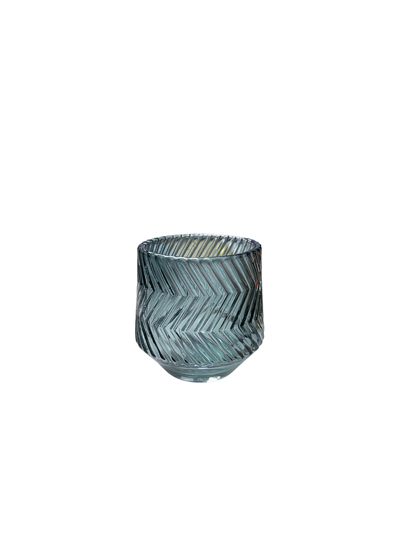 Portavela Vidrio Azul