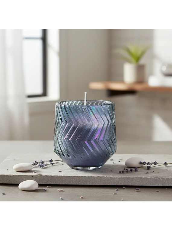 Portavela Vidrio Azul