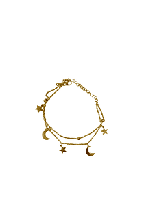 Brazalete / Tobillera de Acero inoxidable Doble linea 