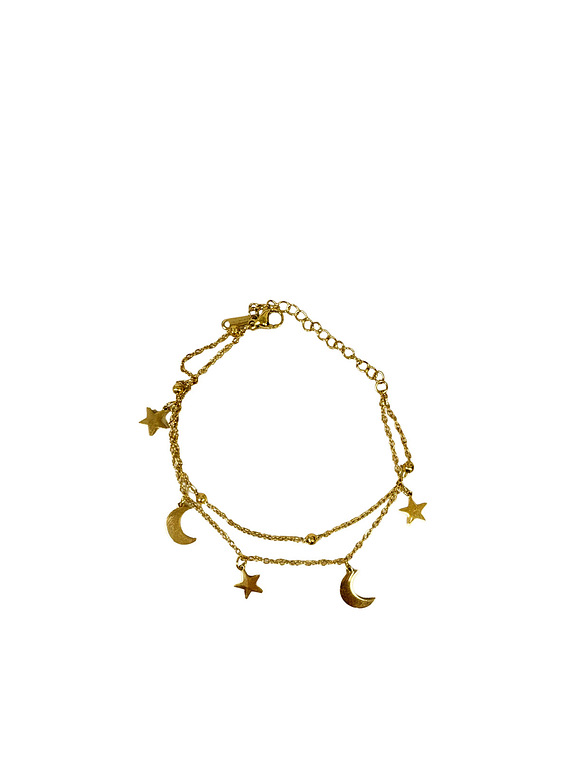 Brazalete / Tobillera de Acero inoxidable Doble linea 