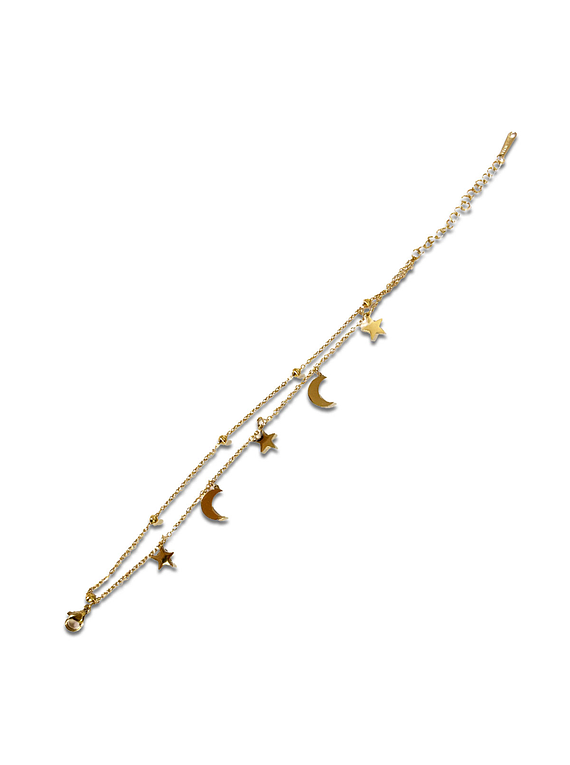 Brazalete / Tobillera de Acero inoxidable Doble linea 