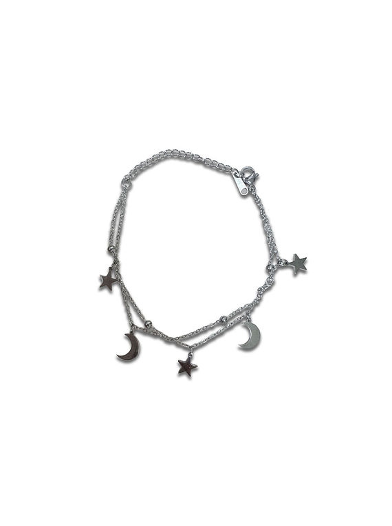 Brazalete / Tobillera de Acero inoxidable Doble linea 