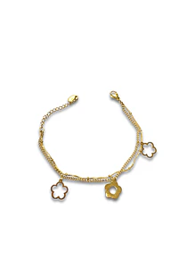 Brazalete | Pulsera de Acero inxoidable- Flor Dorado
