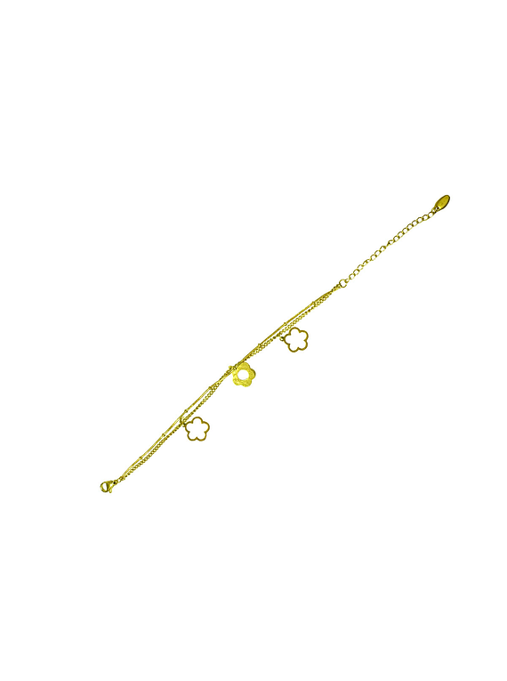 Brazalete | Pulsera de Acero inxoidable- Flor Dorado