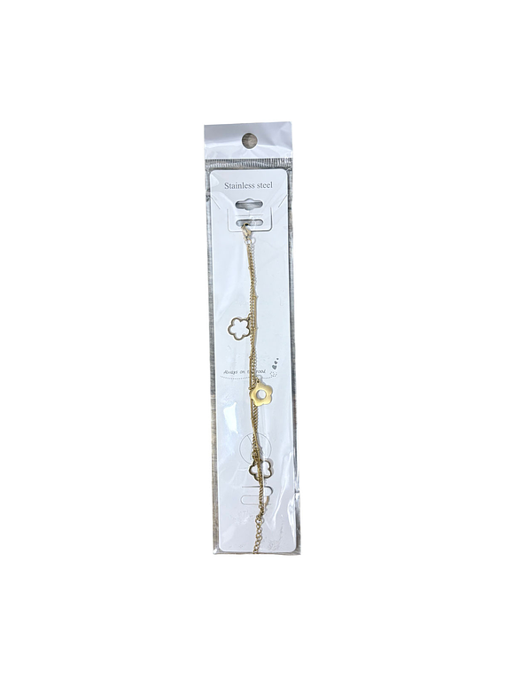 Brazalete | Pulsera de Acero inxoidable- Flor Dorado