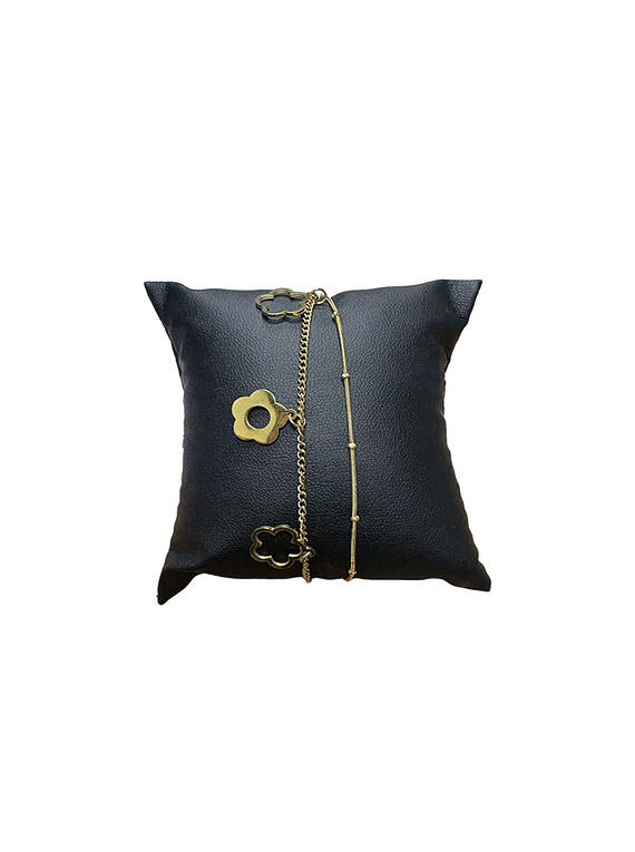 Brazalete | Pulsera de Acero inxoidable- Flor Dorado