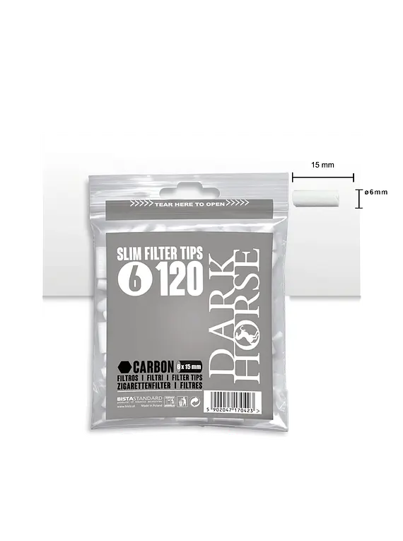 Filtro SLIM Dark Horse Carbón 120 Unidades