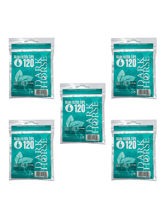 Filtros Dark Horse  600 ( Pack 5 bolsas de 120 Slim Mentol )