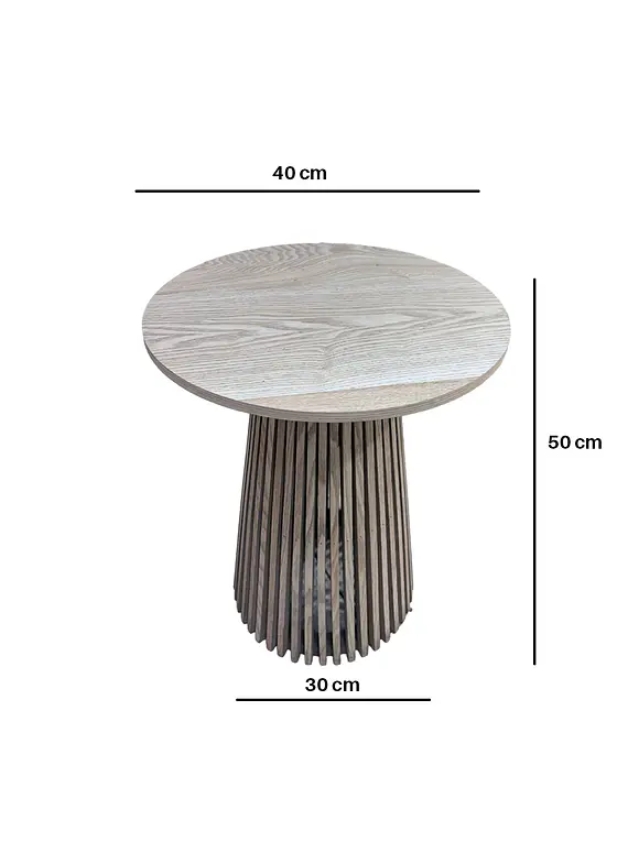 Mesa Decorativa Redonda de Madera 