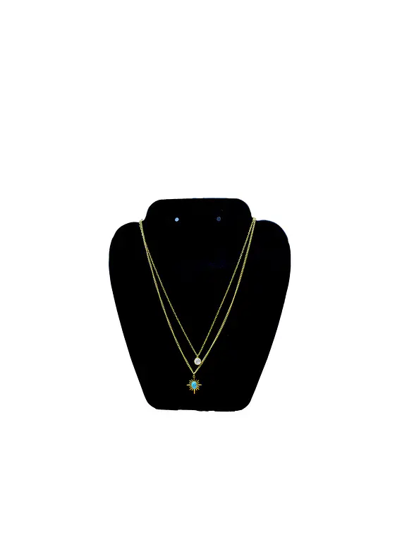 Collar Doble acero inoxidable con piedras