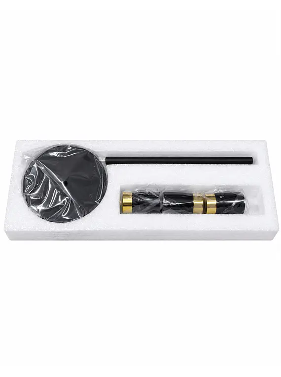 Set Porta Vela Negro Metálico Dorado JI25-110