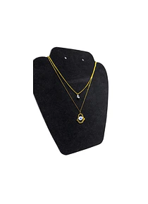 Collar Doble acero inoxidable con Zirconia Mano de Fatima