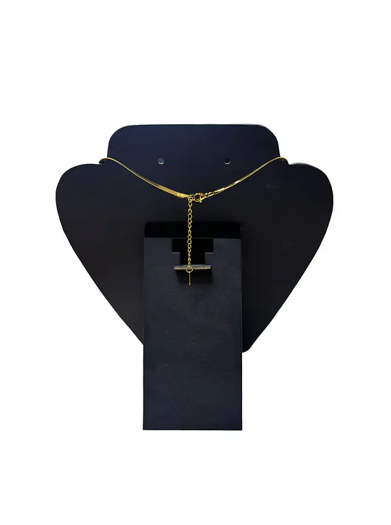 Collar Doble acero inoxidable con Zirconia y Estrellas