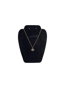 Collar De acero inoxidable con Zirconia y piedra Ojo Turco