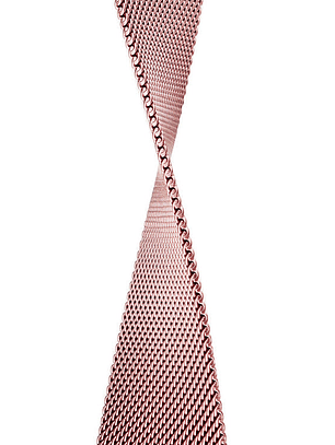Stainless Steel Link Woven Mesh Infinite Loop Band - The Melbourne in Rose Gold Large - Compatible with Apple Watch Size 42mm to 45mm
