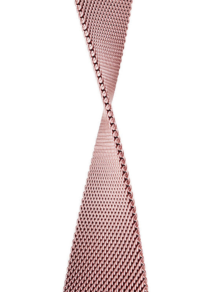Stainless Steel Link Woven Mesh Infinite Loop Band - The Melbourne in Rose Gold Large - Compatible with Apple Watch Size 42mm to 45mm 1