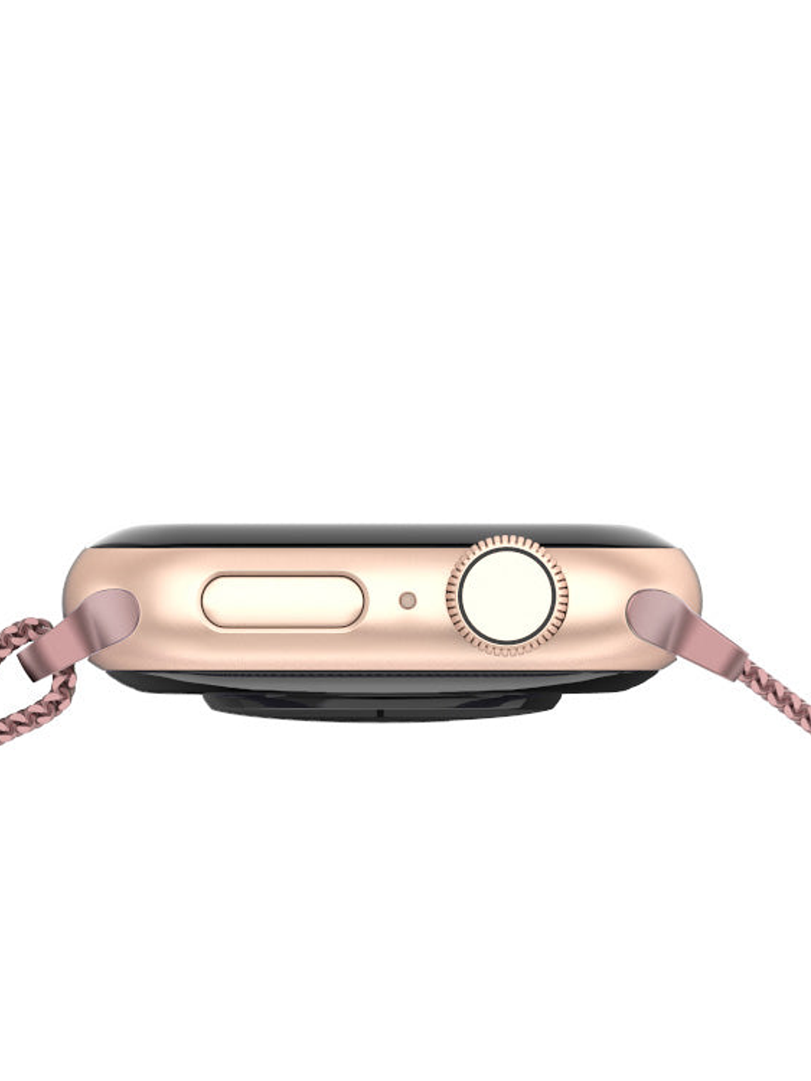 Stainless Steel Link Woven Mesh Infinite Loop Band - The Melbourne in Rose Gold Large - Compatible with Apple Watch Size 42mm to 45mm 3